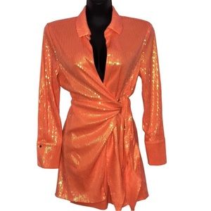 House if Harlow 1960 Sequin wrap Mini Dress